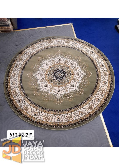 Permadani Kashan Kendra Bulat  ds 611 DZ 2 F ukuran 160 x 160 cm, 200 x 200 cm